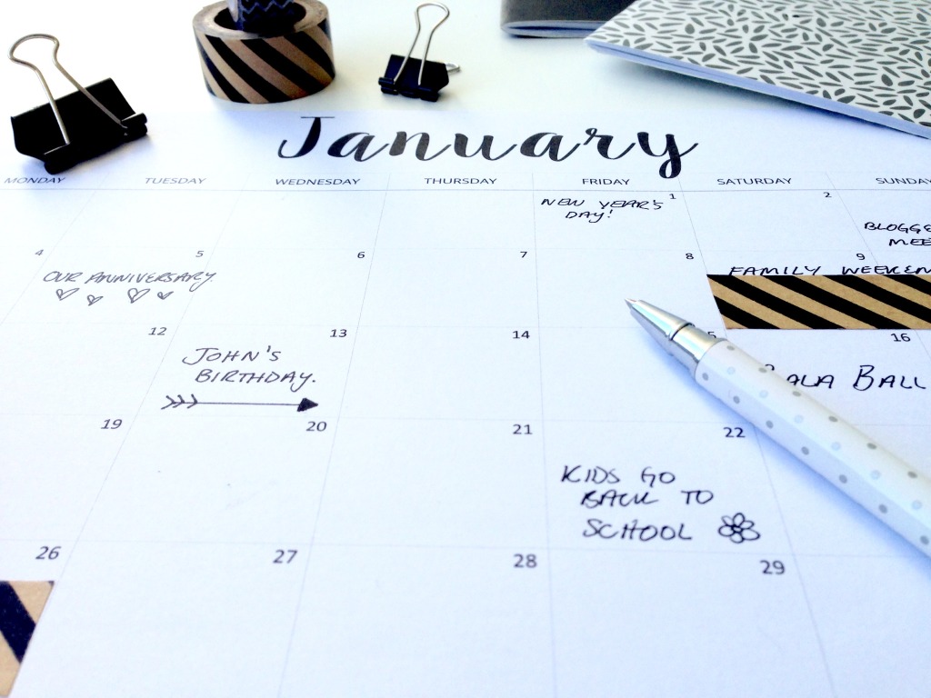 Kalender zum Ausdrucken für 2016