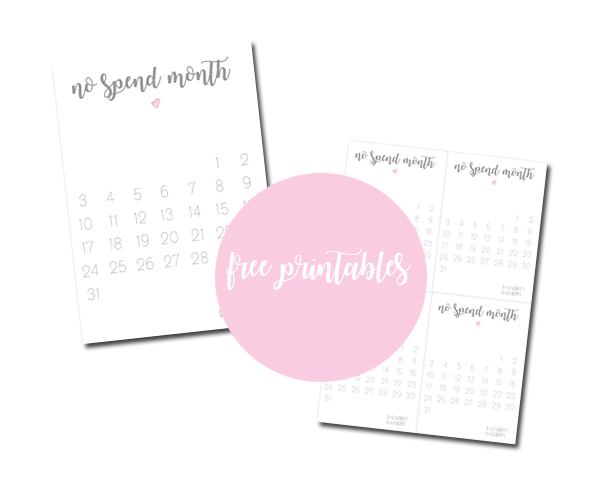 Free Printables - no spend month