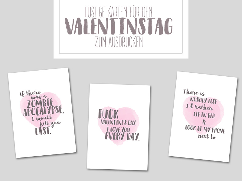 Freebie Friday: lustige Valentinstagskarten zum Ausdrucken
